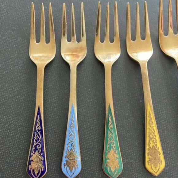 Brass Dessert Fork (6) - Picture 5 of 7